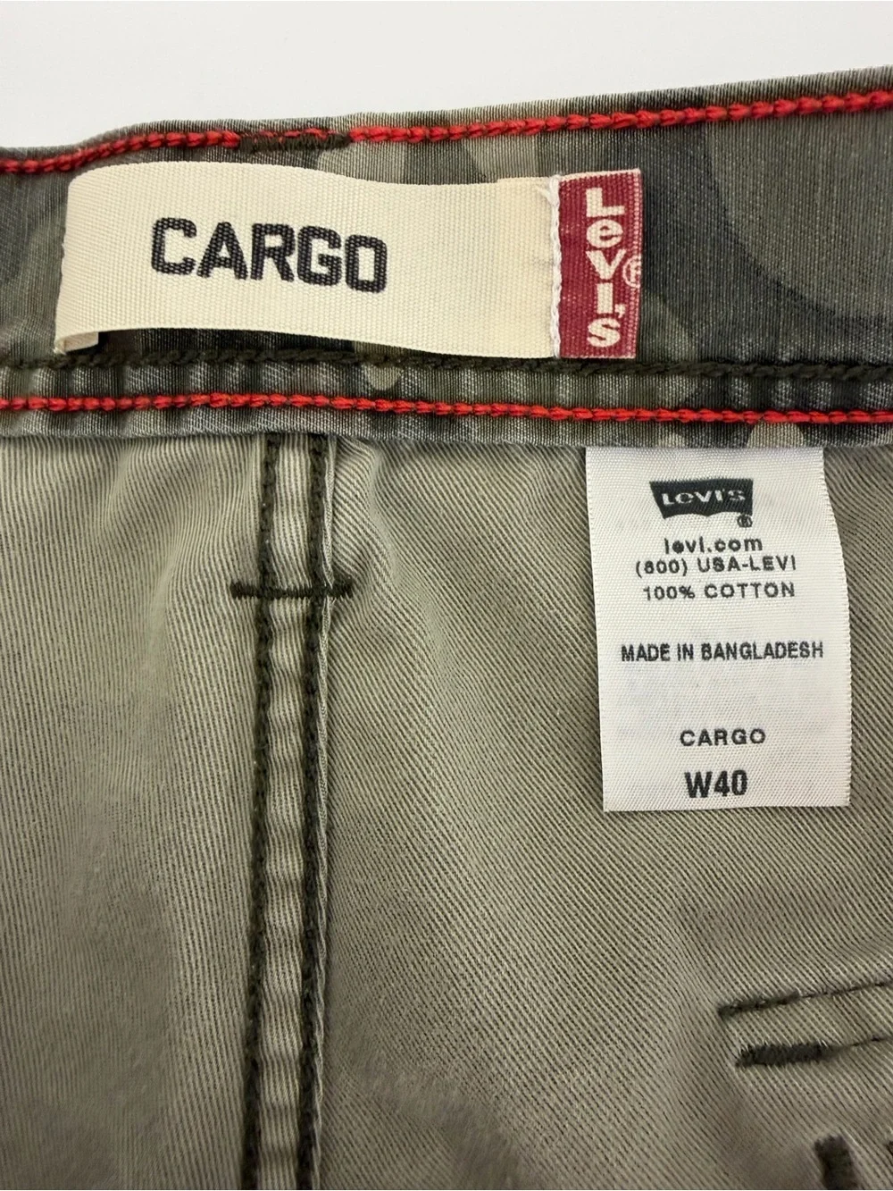 Levi's Men's Workwear Camo Cargo Shorts Baggy Heavyweight Size 40